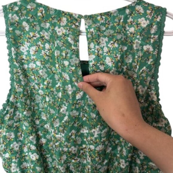 Collective Concepts green floral sleeveless midi dress size L - Picture 4 of 6